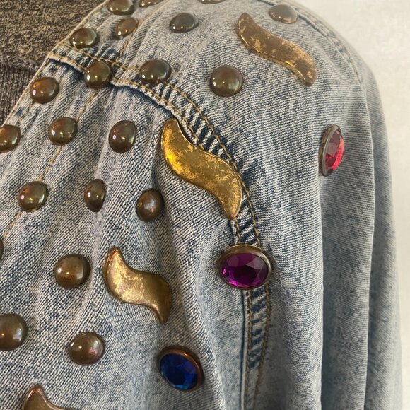 Vintage Monique Fashions embellished denim shacket - Picture 6 of 12